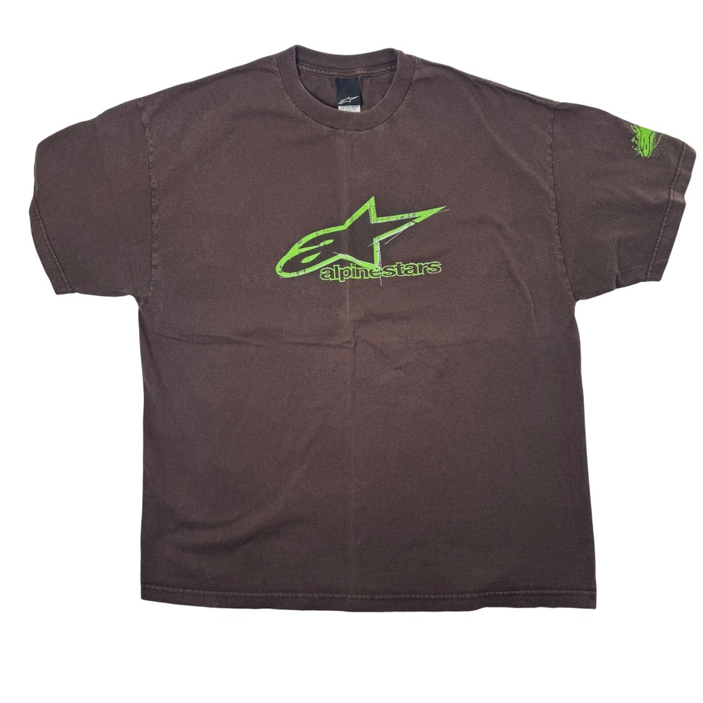 Vintage Alpninestars T Shirt XXL Brown Y2K
